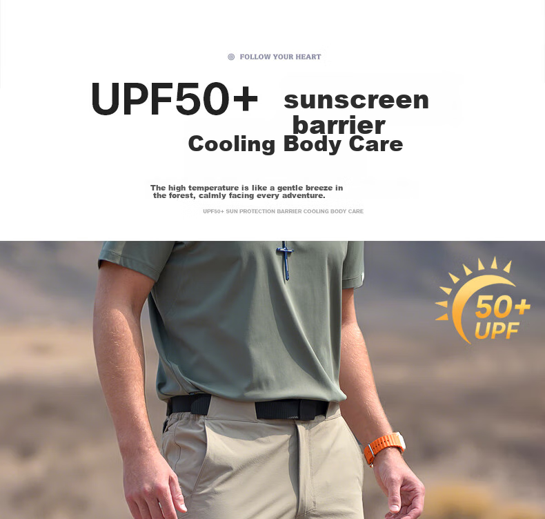 Free Soldier Yanying Spring And Summer Quick-Dry Pants, Teflon Triple Protection, Breathable Men's Sports Pants, Sun Protection UPF50+, Khaki, 38W/30L 10