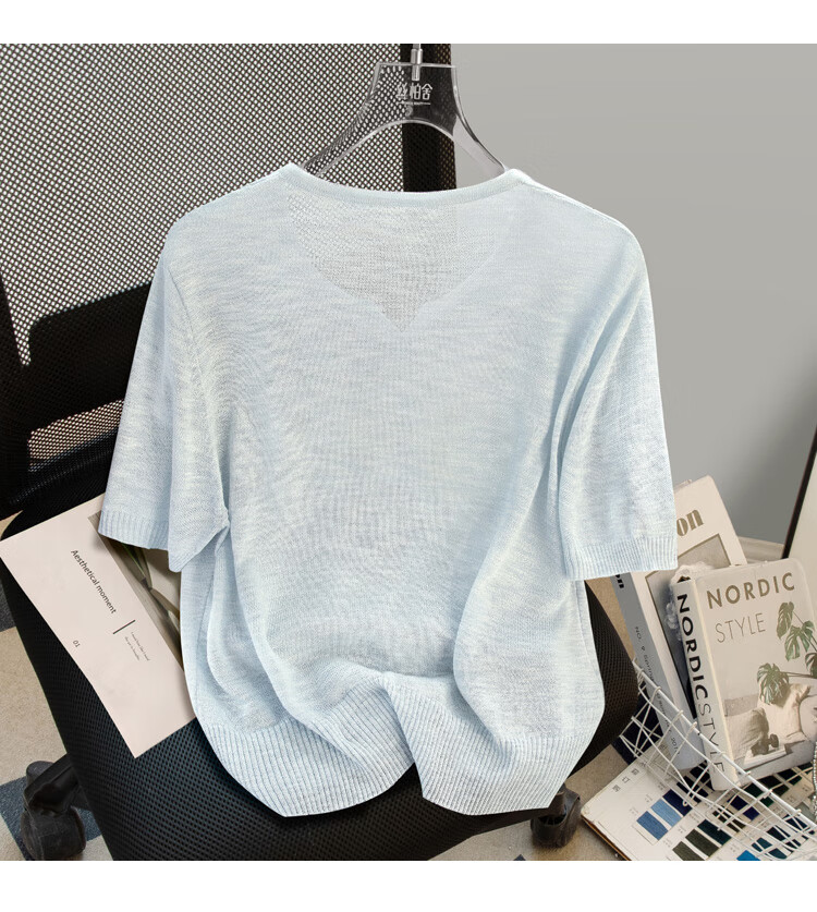 Cypress Simple Knitwear 2026 Summer New Women's Short Sleeve Cardigan Single-Breasted Fresh Top 2
