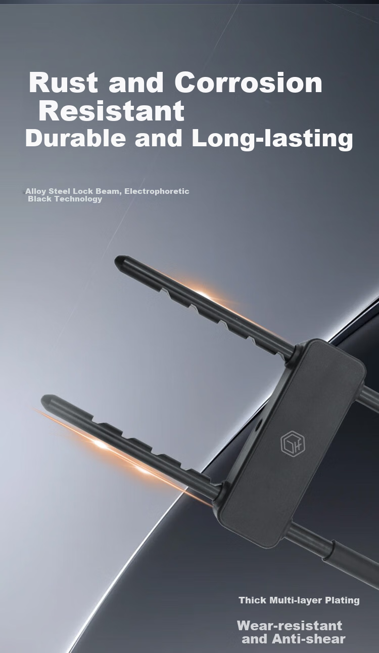 JD Original U-Shaped Lock for Glass Doors, Office And Shop Security Lock with Anti-Pry And Anti-Shear Double-Opening Design, Includes 2 Keys 3