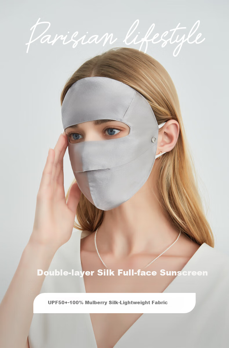 ELLE [100% Mulberry Silk] Sun Protection Face Mask for Women, UV-Resistant Face Cover, Gift for Girlfriend on Mid-Autumn Festival 2