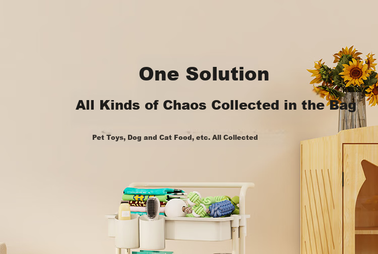 Yicainianhua Pet Supplies Storage Rack, Floor-Standing Movable Living Room Snack Cart, Baby Goods Shelf 1077 4