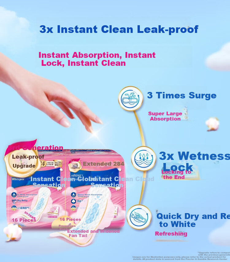 Hushubao [Quick-Drying Cloud-Soft] Sanitary Napkins, Daytime Use Combination, 42 Pieces, Cloud-Feel Cotton Menstrual Pads, Ultra-Thin And Breathable. Sold by JD 2