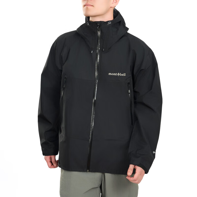 Мужская ветровка Mont·bell Rain Dancer Hooded Outdoor Windproof Waterproof Hard Shell 1128729, черная, размер S