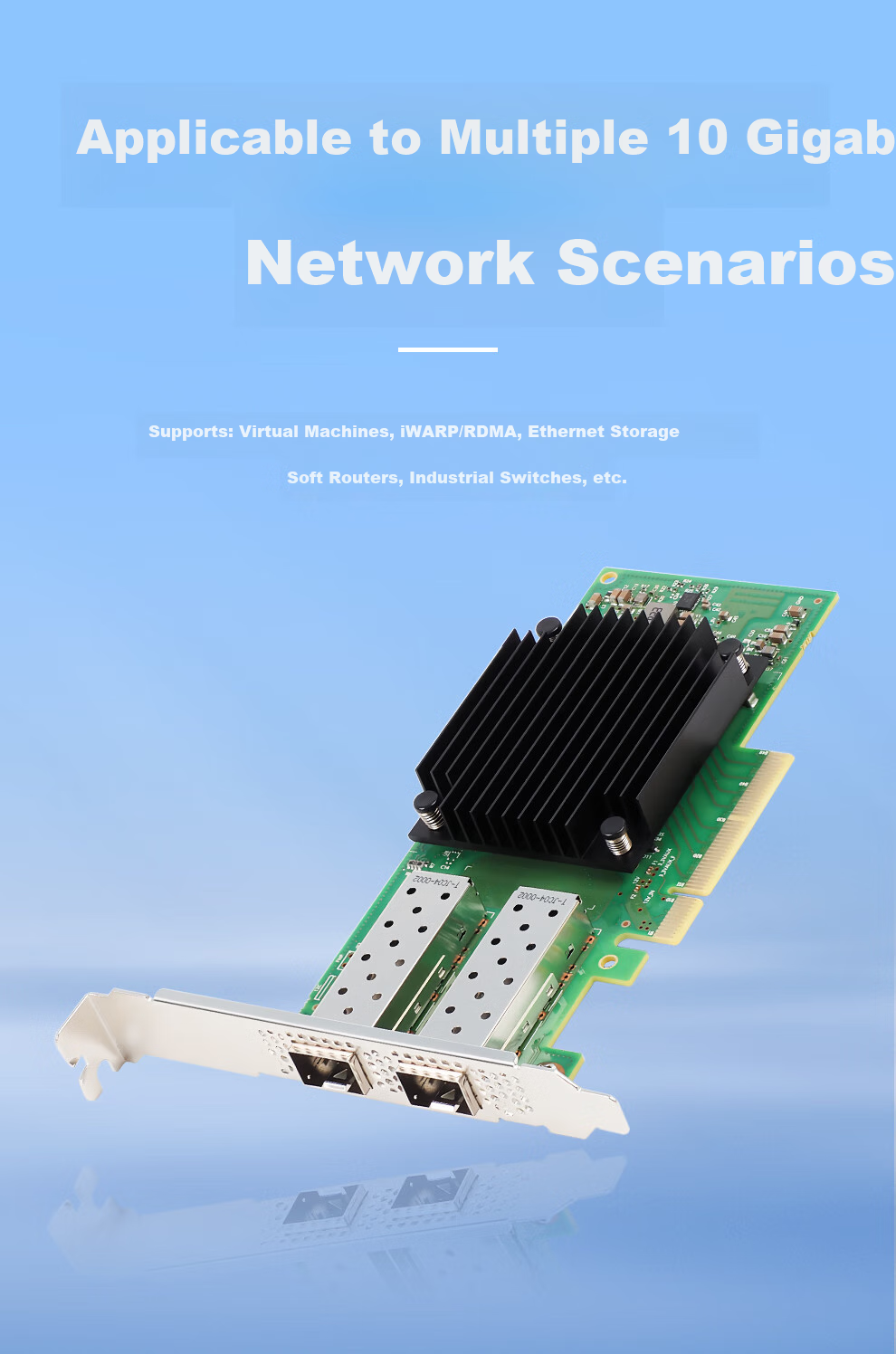 FLYBISH PCIe X8 25G Dual-Port Fiber Optic Mellanox ConnectX-5 Chip 25G Dual-Port Network Card Compatible with MCX512A-ACAT Supports RDMA Server Network Card 7