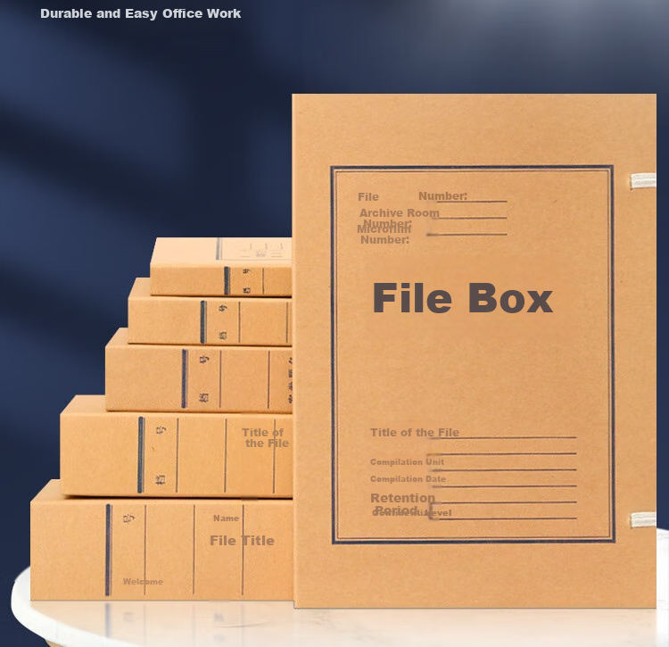 TRNFA Kraft Paper A4 Domestic File Box, High-Quality 520g Thickened Paper Document Storage Box, 60mm Economical, Pack of 10 1