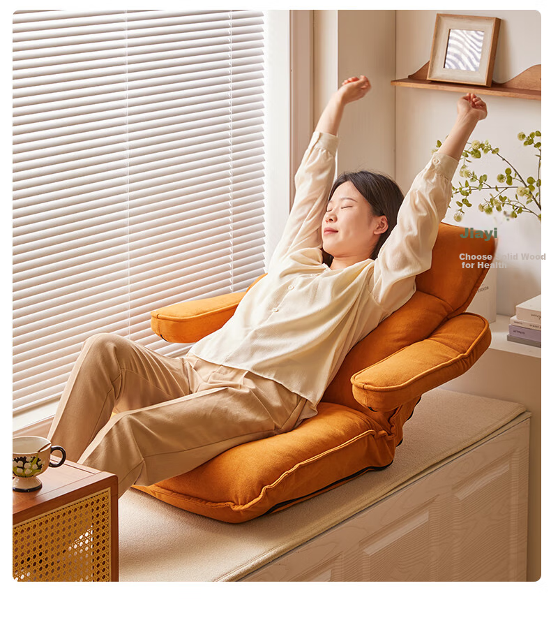 JIAYI Lazy Sofa, Reclining And Sleeping, Living Room Tatami Sofa, Folding Bed, Backrest Chair, Small Apartment Balcony Bay Window Sofa 6