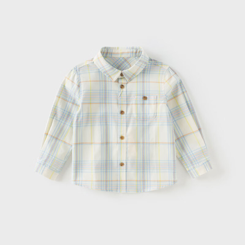 DAVE & BELLA Boys' Spring Shirt Plaid Shirt Children's Jacket Kids Top Children's Clothing