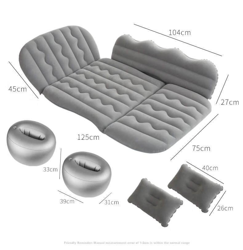 Adandyish Storage Bench Three-Sevenths Car Inflatable Bed, Car Sleeping Pad, Rear Seat Travel Mattress, Gray 18
