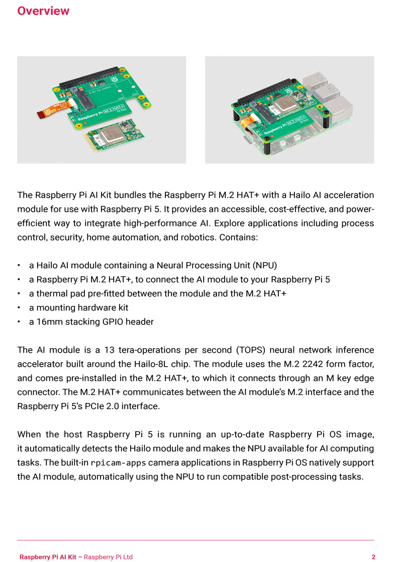 Chuanglebo Raspberry Pi 4B Raspberry Pi 4 Computer AI Development Board Python Kit with Printed Tutorial 2