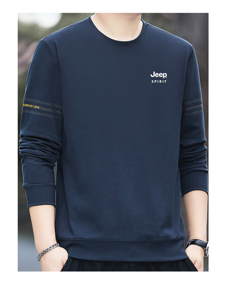 JEEP SPIRIT Men's Sweatshirt, Long-Sleeve T-Shirt, Men's Jacket, Autumn And Winter High-End Outerwear, Casual Base Layer 2