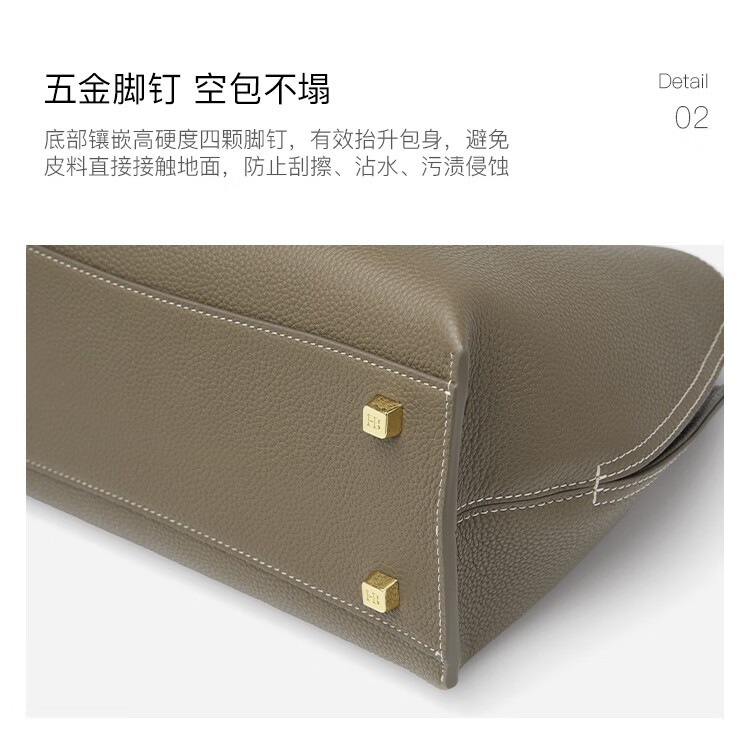 HR Women's Handbag, Top-Grain Leather, Tote Bag with Multiple Pockets, Shoulder Crossbody Bag, Birthday Gift for Wome 2