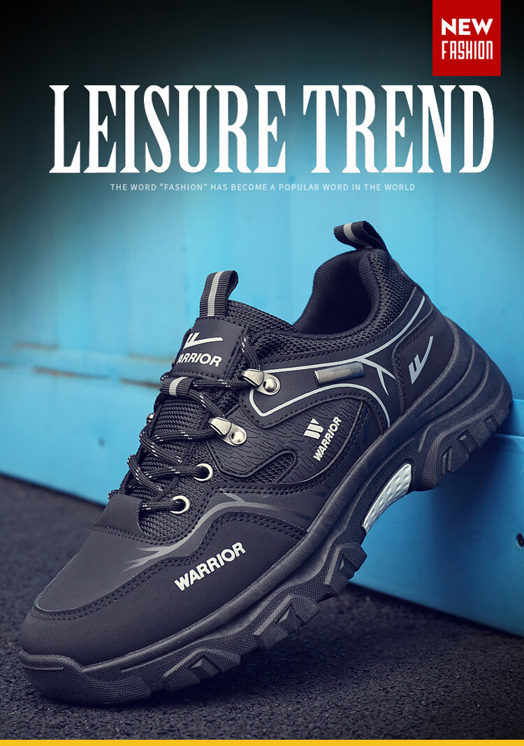 Warrior Men's Summer Breathable Work Office Sports Casual Non-slip Wear-resistant Safety Dad Shoes Black/Grey/Blue 43 6