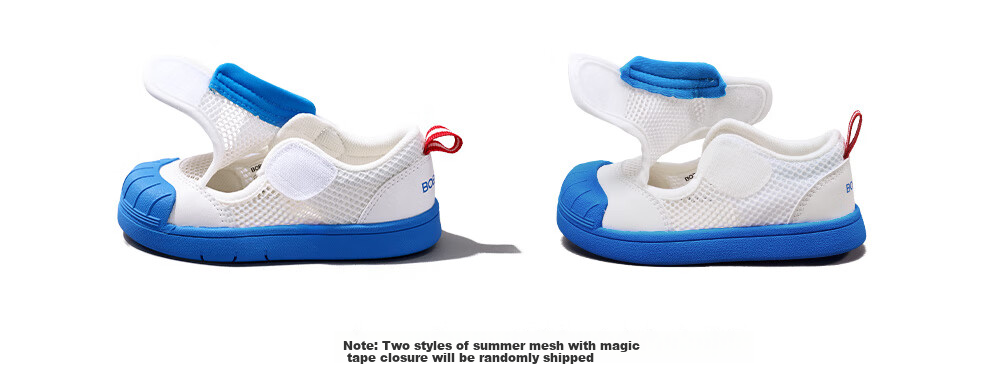 BOBDOG Children's Sandals, Baby Walking Shoes, Non-Slip Breathable Mesh, Kindergarten Indoor Shoes, White Sneakers, Cherry Pink, Size 28 5