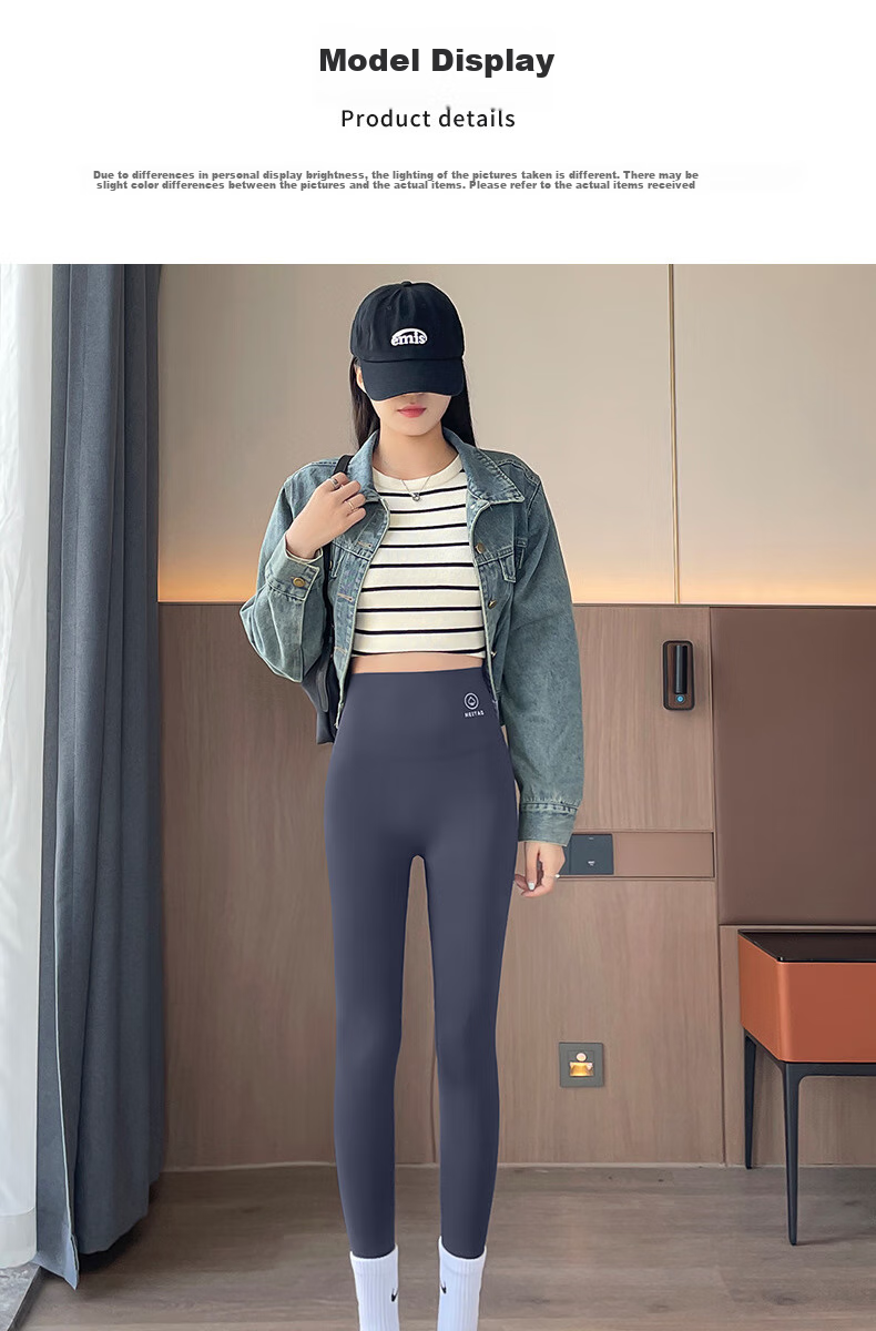 LangSha Seamless High-Waisted Leggings for Women, High-Elastic Butt-Lifting Cycling Yoga Pants, Coffee Color, Size M 13
