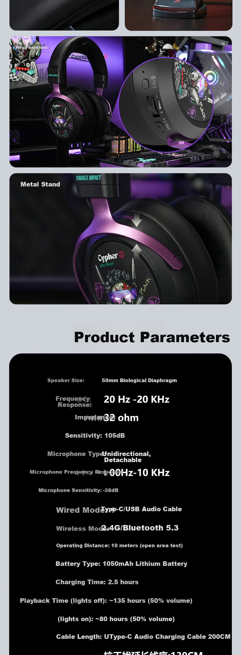 A4TECH Wild Tribe MR595PRO Wireless/Bluetooth/Wired Gaming Headset Over-Ear Blood Hand Phantom PUBG CS Valorant Lightweight Delta Gaming Phantom Hacker 13