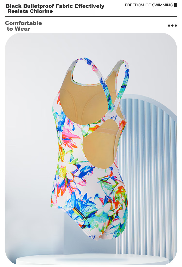 Arena Women's Sleeveless One-Piece Triangle Swimsuit, Backless, Slimming, Comfortable, Form-Fitting, Suitable for Hot Springs, Swimming Training, Professional Chlorine-Resistant 7