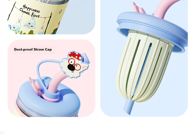 BABLOV Insulated Mug, 316 Stainless Steel Water Cup, Women's Style, Children's High-Quality Straw Cup, Birthday Gift, 510ml, National Day Wedding 5
