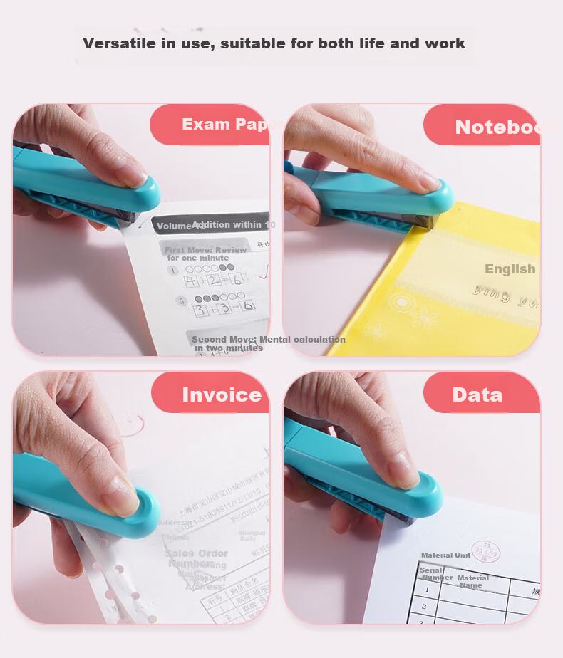 MAX HD-10SK Imported Low-Effort Folding Stapler, Student Office Portable Collapsible Small Stapler, Compatible with No.10 Staples, Blue 4