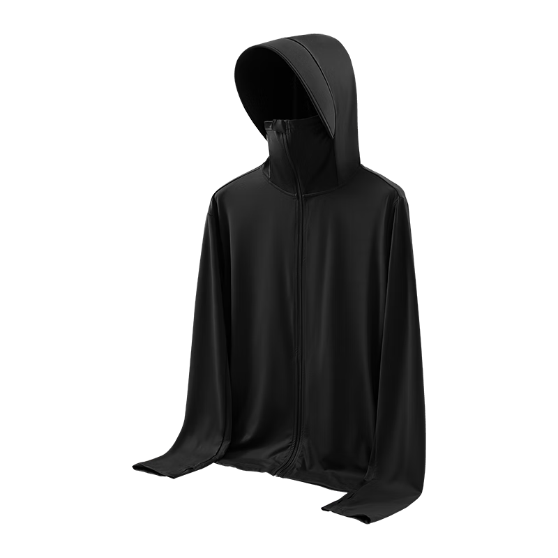 JEEP Men's Ice Silk Sun Protection Jacket Summer Quick-Dry Breathable Cooling Lightweight Hooded Sunshade Coat W Dark Gray M