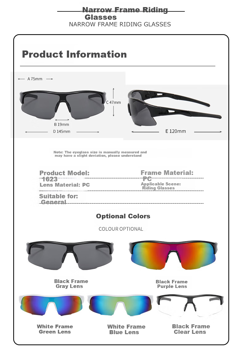 LOVECRAFT Cycling Glasses, Myopia Correction Lenses 1622, Black Frame with Gray Lenses, Unisex Sunglasses, Bicycle Goggles, UV Protection, Windproof And Sandproof 13