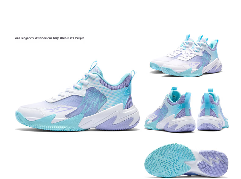 361° Hanjiang | Children's Basketball Shoes, Summer Practical Training, Youth Hard Court Wear-Resistant Basketball Shoes, Blue, Size 41 23