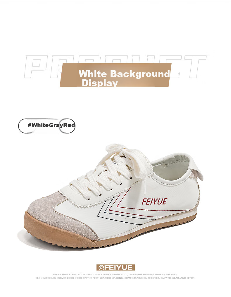 Feiyue Official Women's Shoes, Women's Training Shoes, New Summer Casual Versatile White Sneakers for Women, Khaki Brown Green, Size 40 16