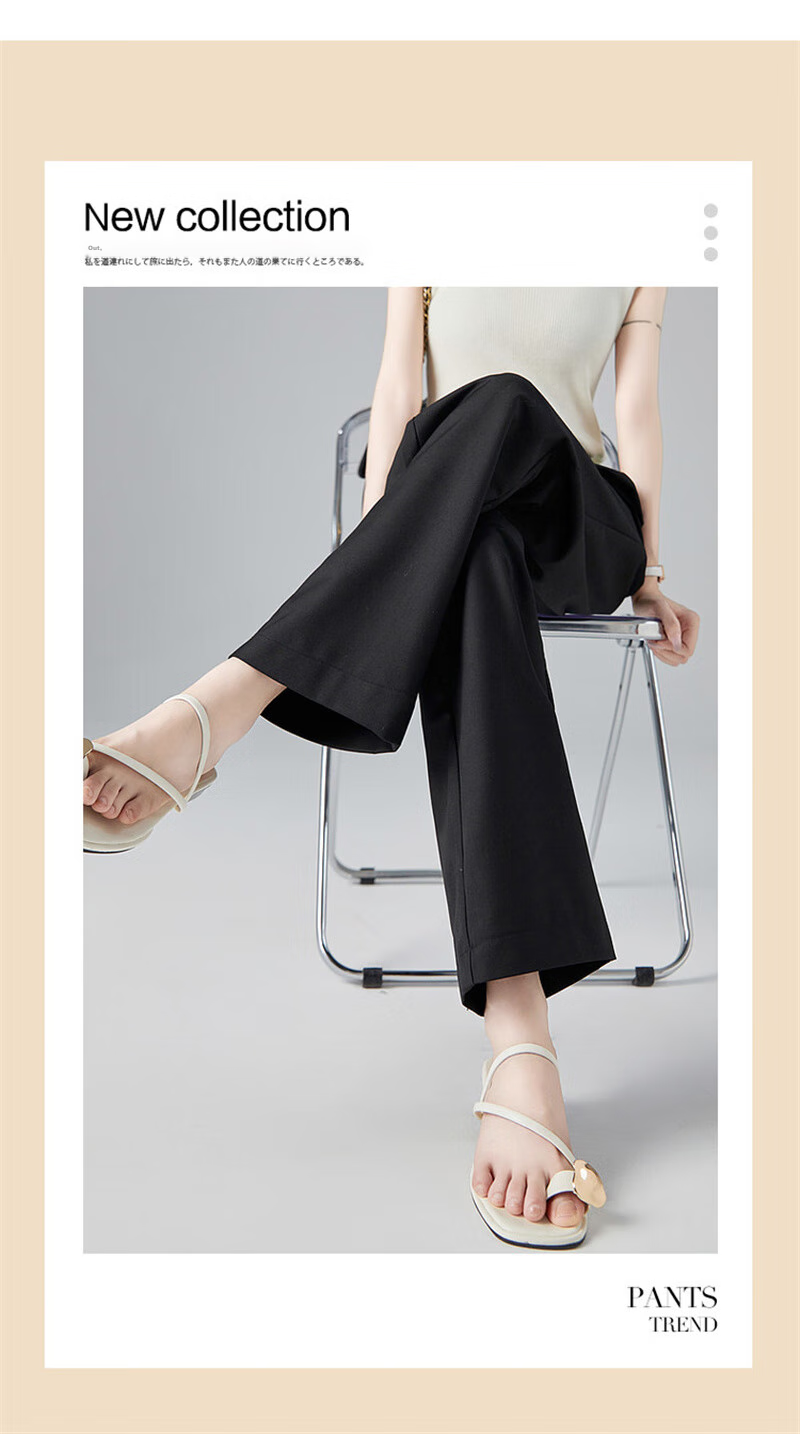 Dme Commuter Straight-Leg Elegant Pants, Spring And Autumn Mid-Rise Fashion Simple Casual Trousers for Women, Linen Gray, Size 26 1