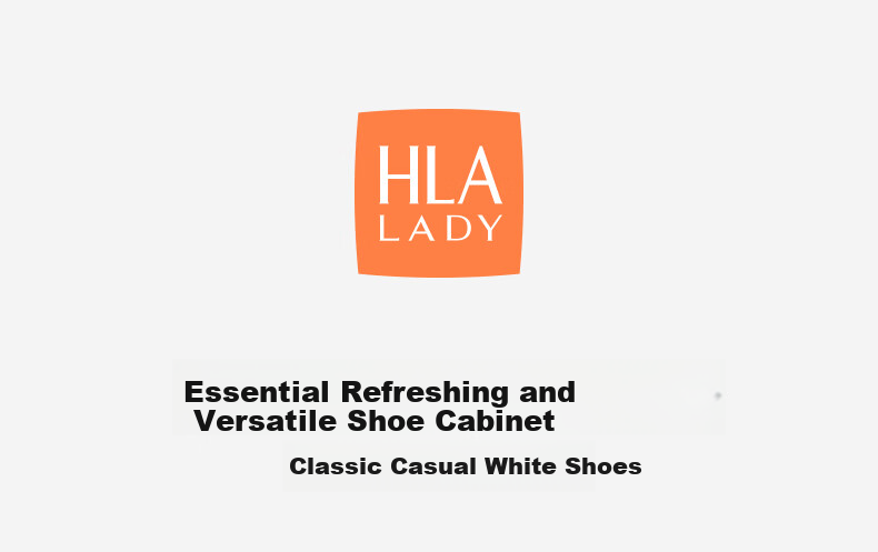 HLA Women's Shoes, Comfortable Height-Increasing Versatile White Sneakers, Casual Skateboard Shoes HDAYXW3CDP008, Beige And Silver Color, Size 37 1