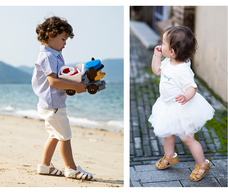 Katetu Children's Sandals, Girls' Summer Walking Shoes, Princess Shoes, for Ages 1-6, Boys' Closed-Toe Soft-Soled Baby Sandals XZ36 23