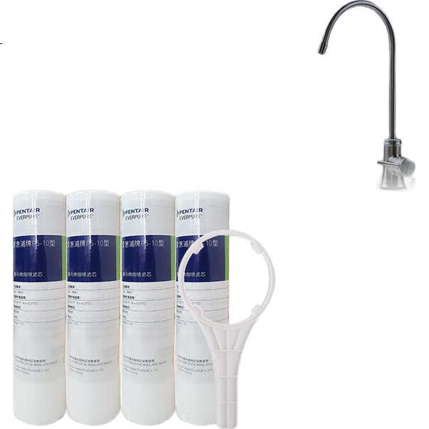 Фильтр для воды Everpure PP Cotton Filter Cartridge, 4 шт., 10 дюймов/5 микрон, с ключом, универсальный элемент фильтра для воды