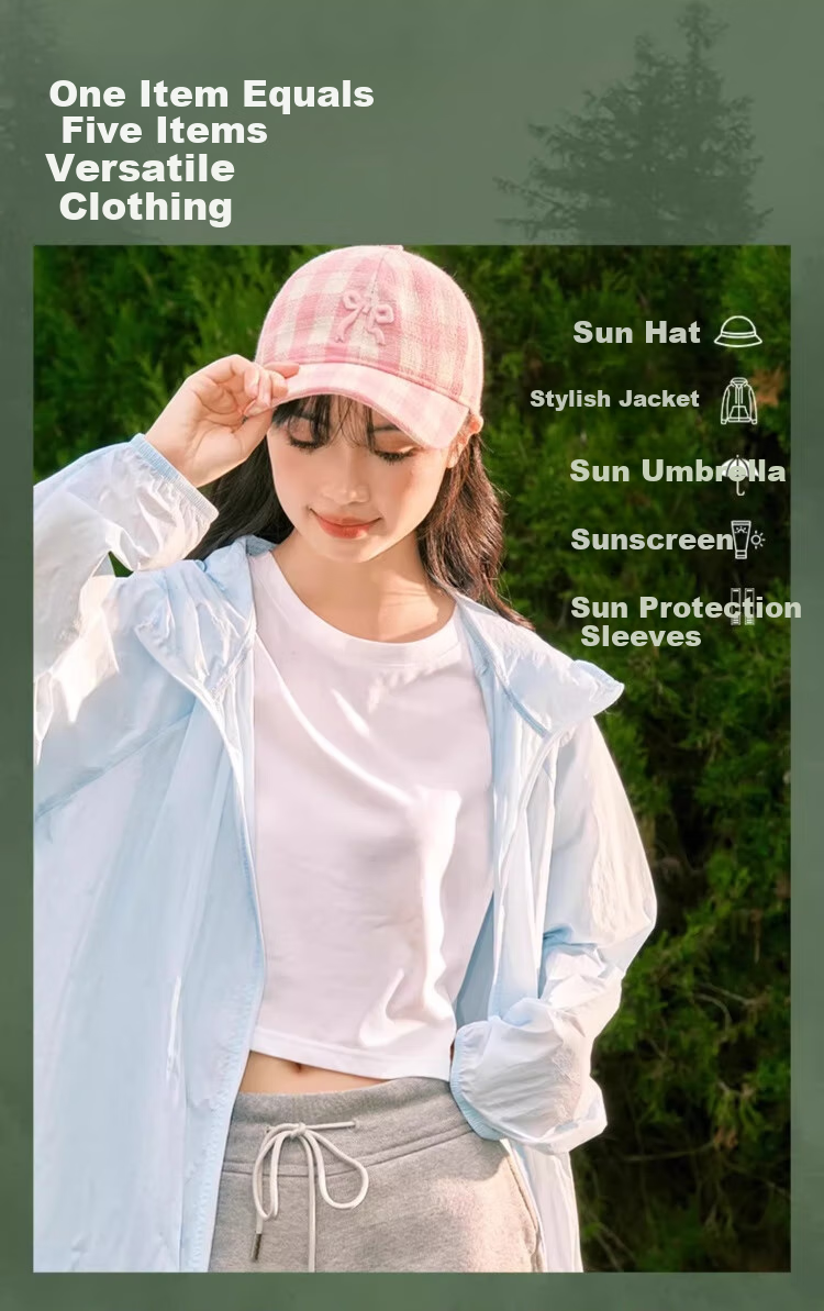 Huili Original Yarn Sun Protection Clothing for Women, 2026 New Style Loose UV-Resistant Spring And Summer Petite Stylish Outdoor Sun Protection Jacket 8