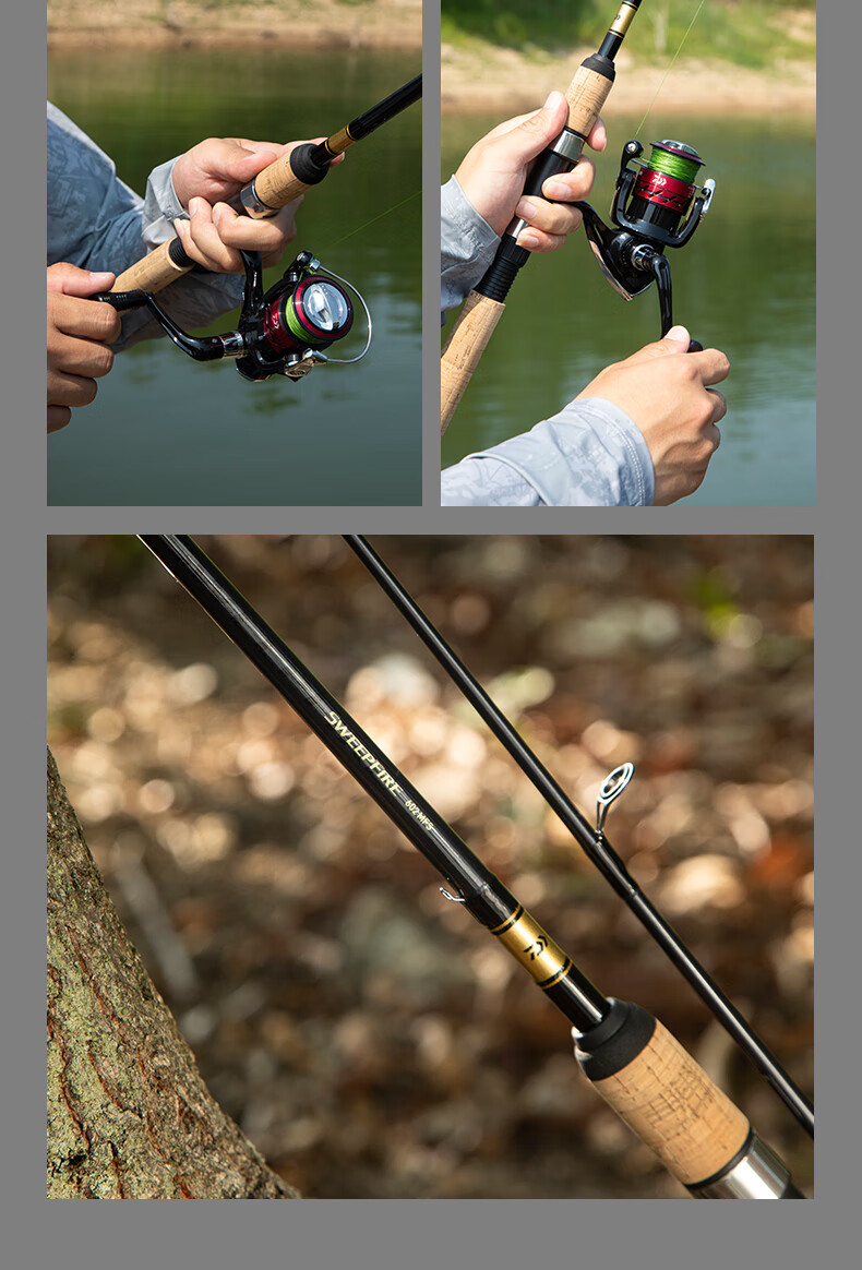 DAIWA Beginner Lure Rod Lightweight Long Cast Fishing Rod 2.13m 702MFS Straight Handle + DAIWA Spinning Reel 1