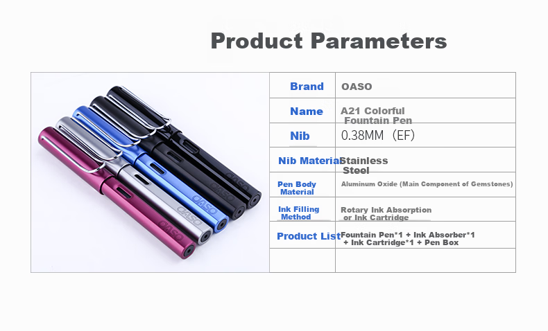 [New Year Gift] OASO Fountain Pen Gift, Cherry Blossom Pink Dual Nib Gift Box Set, 0.38mm And 0.5mm Nib, Business Office Student Gift 3