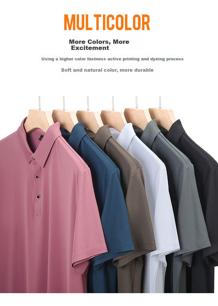 LangSha Polo Shirt for Men, Summer Quick-Dry Ice Silk Cool-Touch T-Shirt, Loose Casual Business Versatile Collared Short Sleeve, Gift for Elders 2