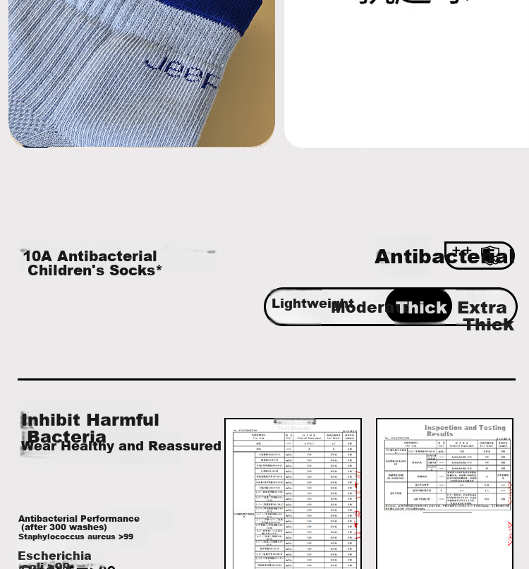 Jeep Children's Socks, Summer 100% Pure Cotton Thin Style, 10A Antibacterial And Odor-Resistant Mesh Breathable, for Older Children, Sports Boys' Socks 11