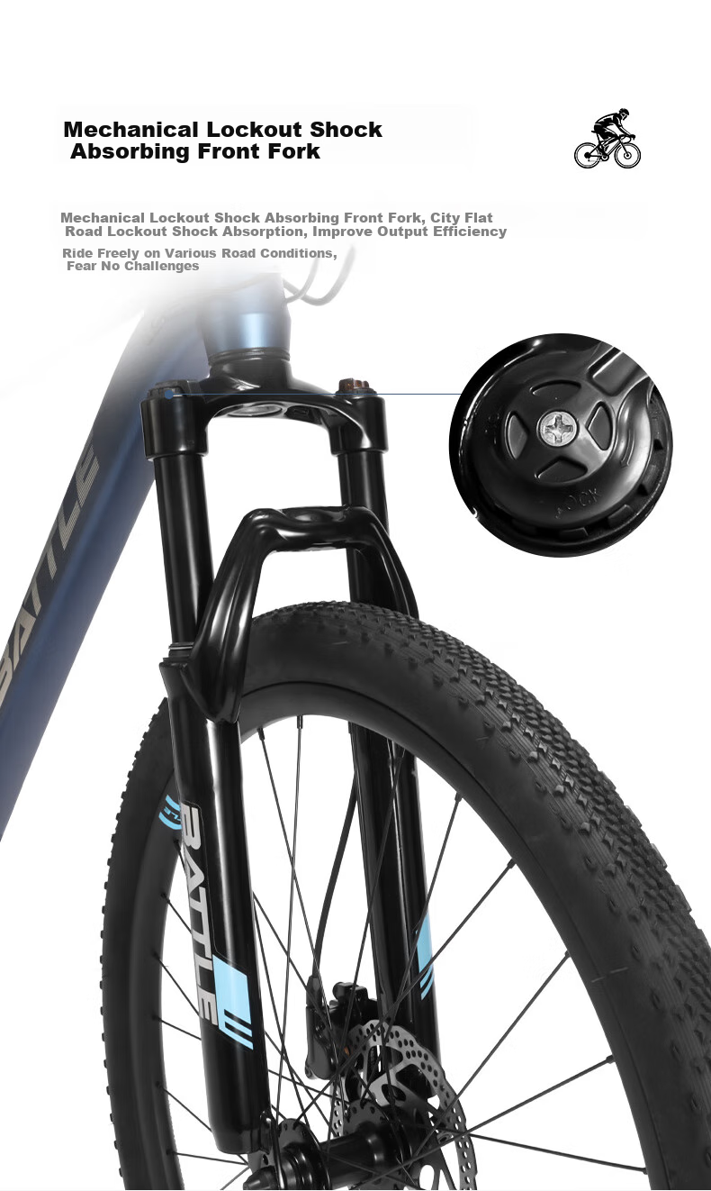 BATTLE Mountain Bike, 27.5-Inch, 27-Speed, Disc Brakes, for Men And Women, Adult And Student Use, Racing And Off-Road Bicycle 4