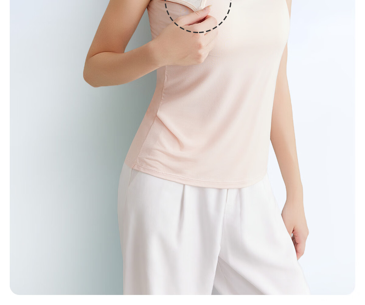 JOYNCLEON Nursing Camisole Summer Thin Breast Pad Bra-Free Innerwear Pink XXL Jbr185167 25