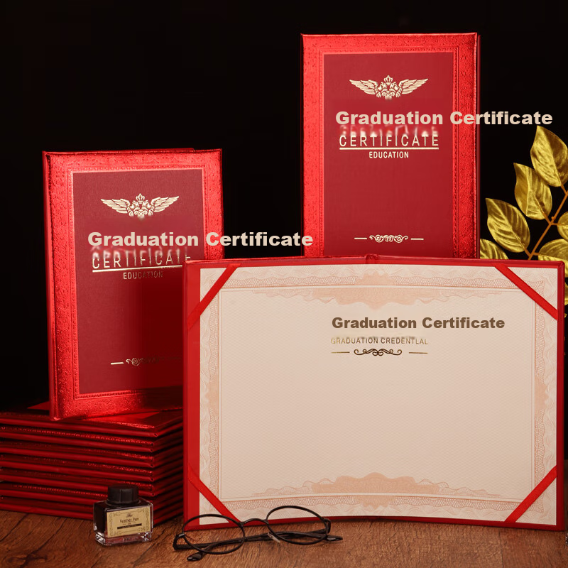Elifo Custom Graduation Certificate Cover Pages, Large Size 12K Customized for 10 Books, 12K 10-Book Set (Including 15 Inner Pages)