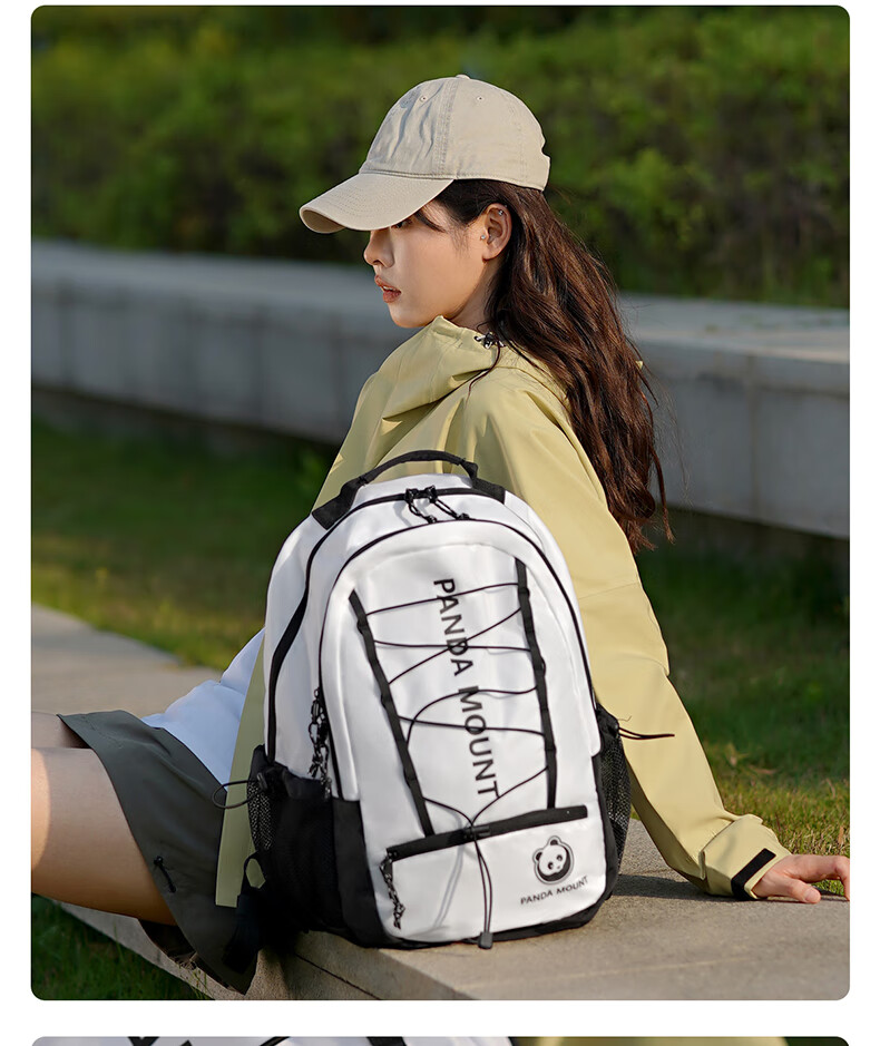 CAMEL Panda Series Outdoor Hiking Large Capacity Mountaineering Backpack 574D65L8668A Off-White/Black One Size 8