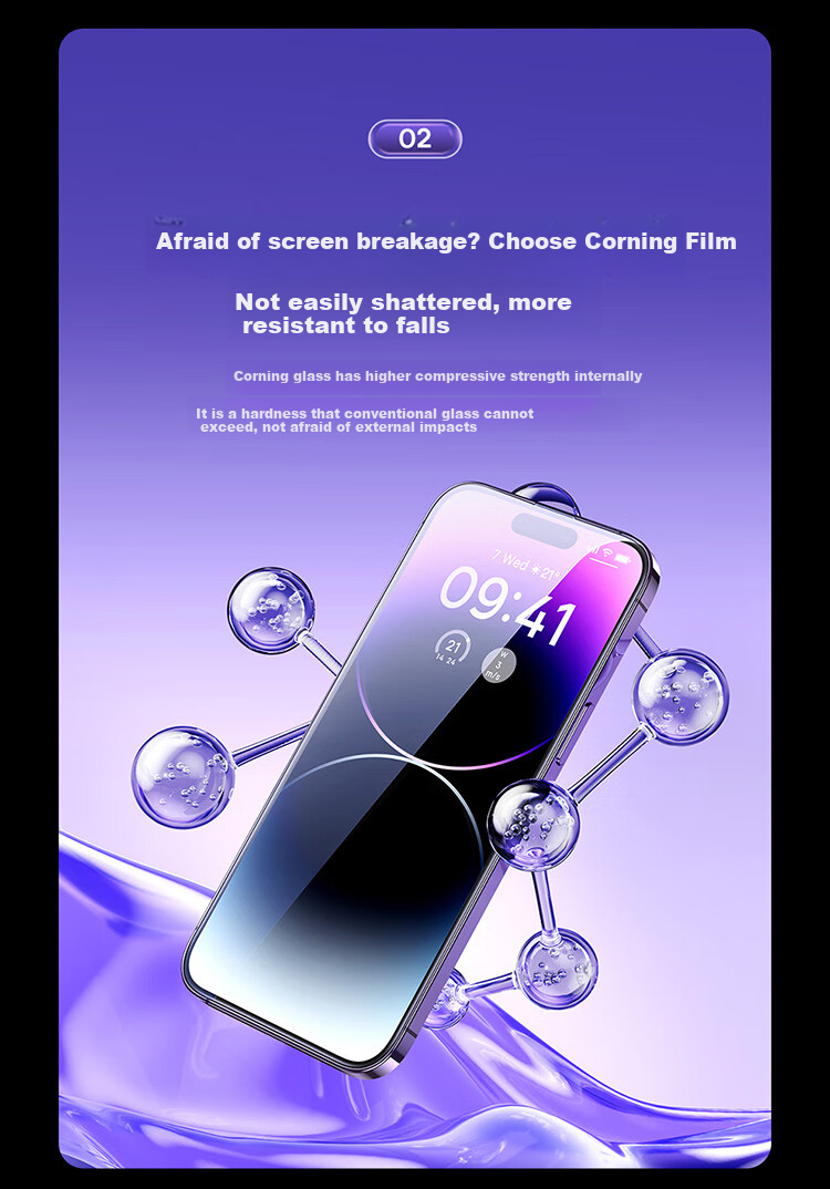 Baseus [Corning Film] Suitable for Apple 14 Plus Tempered Glass Screen Protector, IPhone 13 Pro Max Phone Film, Dustproof, Shockproof, Anti-Fingerprint, HD Film, Dust-Free Chamber Second Generation Reinforced 3