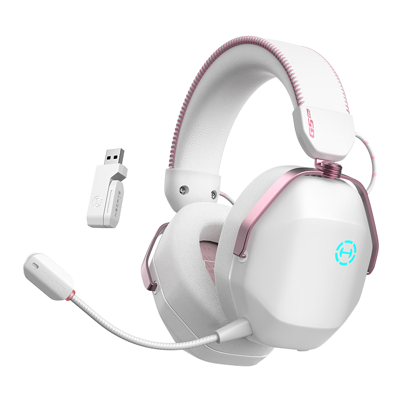 EDIFIER HECATE G5 MAX Wireless Edition 2.4G Wired Bluetooth Quad-Mode THX Sound Over-Ear Wireless Gaming Headset for PC Delta FPS PUBG Pink
