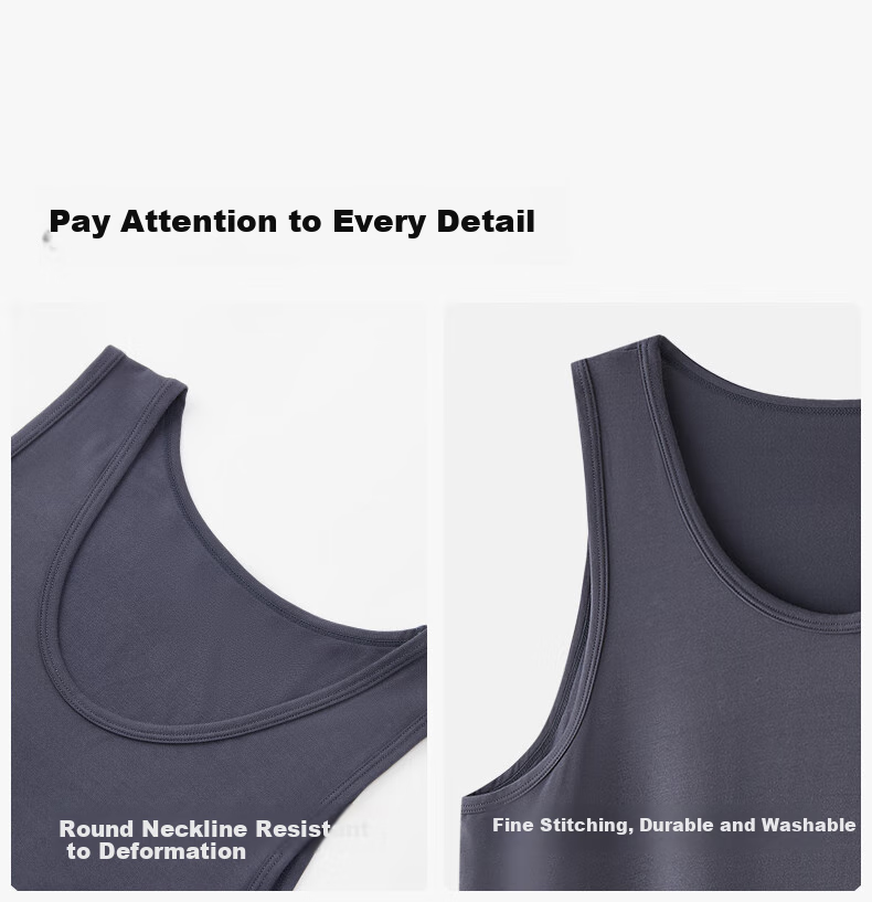 Songshan Cotton Store Comfortable Lenzing Tencel Men's Vest Simple Breathable Cooling Antibacterial White XL 13