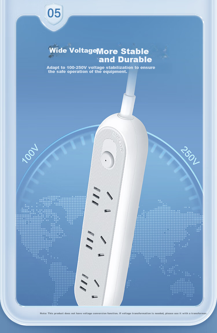 BULL 3-Outlet UK Standard Travel Power Strip with Master Switch for UK, Singapore, Maldives, Malaysia, Hong Kong, etc. 12