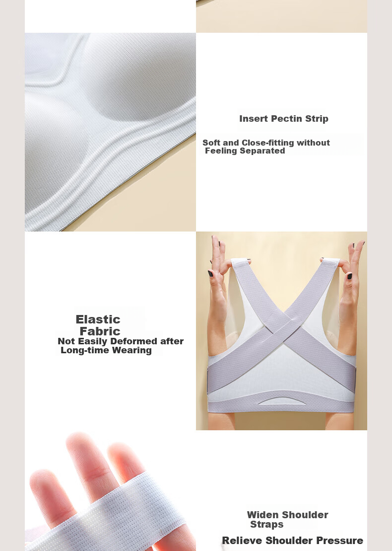 Ordifen Girls' Bra, Spring 2025 New Arrival, 2-Piece Set, Cross Front Closure, Anti-Sagging, for Puberty Ages 14-18, Vest Style 15