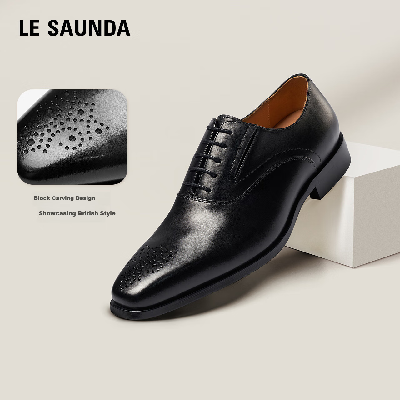 Le Saunda 2026 New Style [Gentleman Character] Lace-Up Business Formal Leather Shoes for Men 09708, Black BKL, Size 41 1