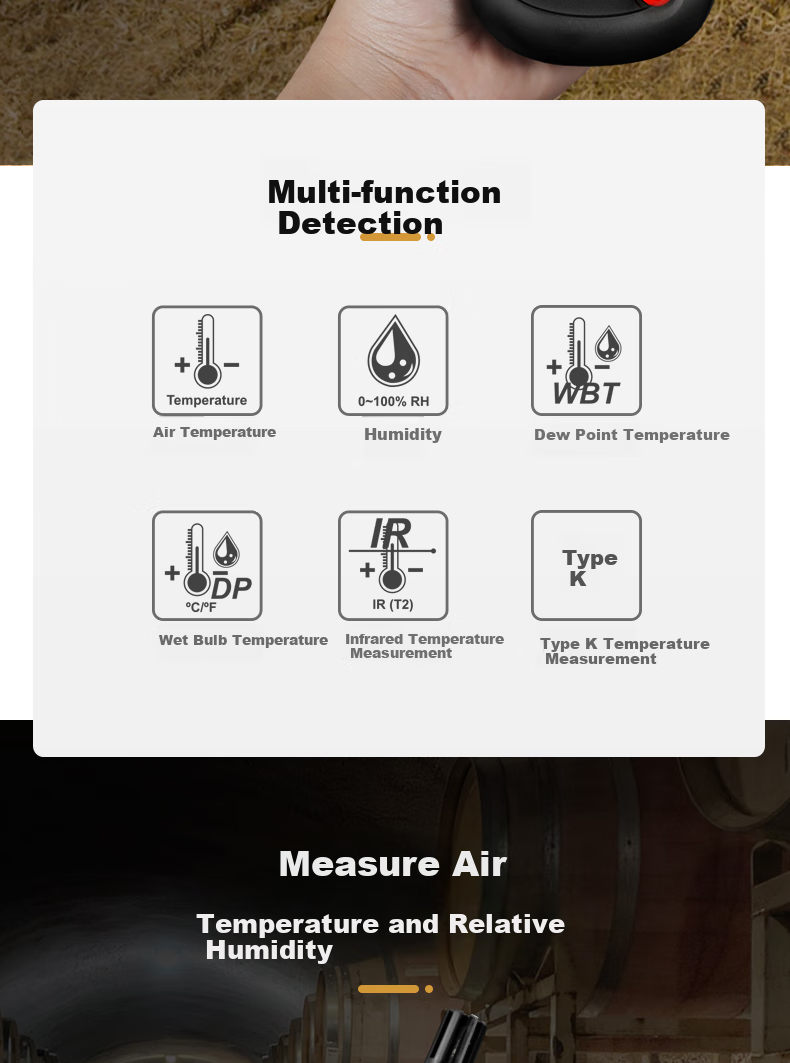 CEM DT-8896 High-Precision Industrial Professional Temperature And Humidity Detector, Environmental Air Temperature And Humidity Meter, Measuring Instrument 2