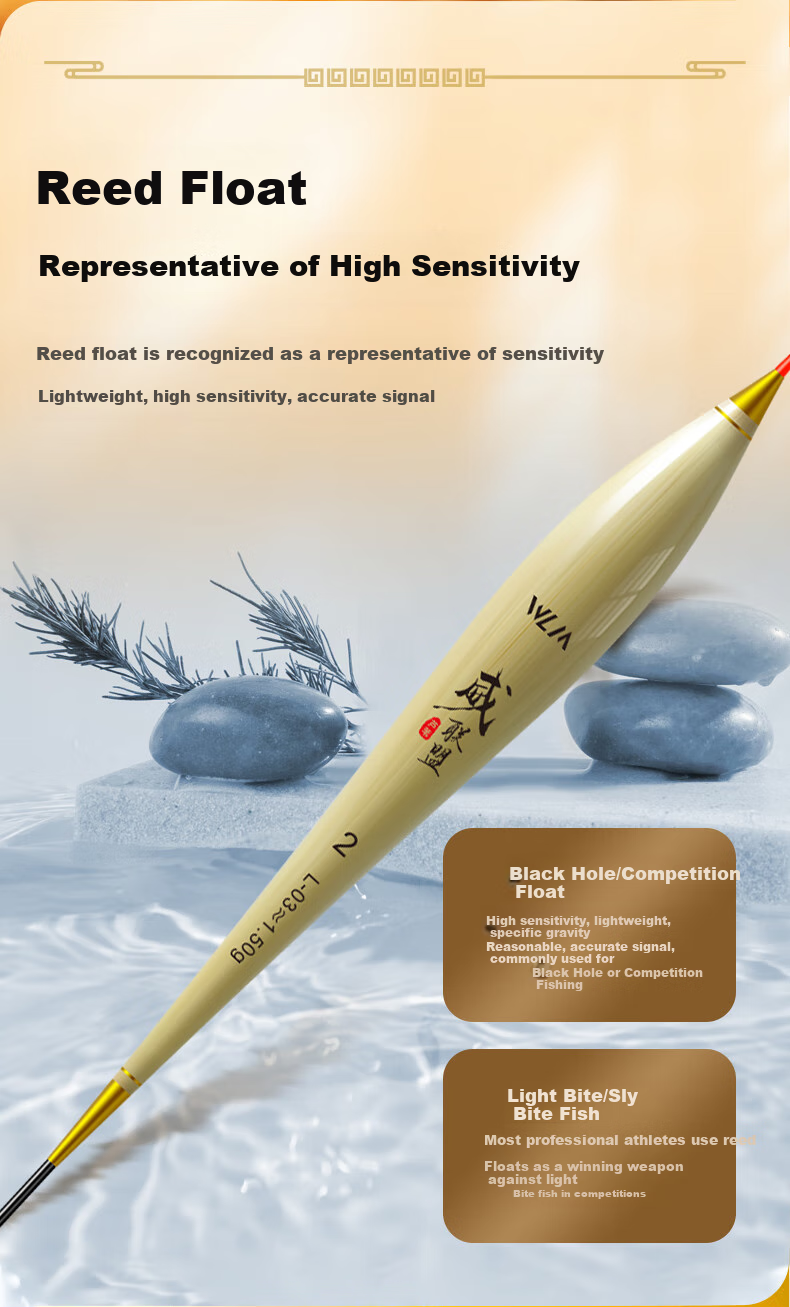 Weilianmeng L01 Shallow Water Crucian Carp No. 2 Float, Aged with Shell, Reed Float, Highly Sensitive, Eye-Catching Buoy, Fishing Tackle 4