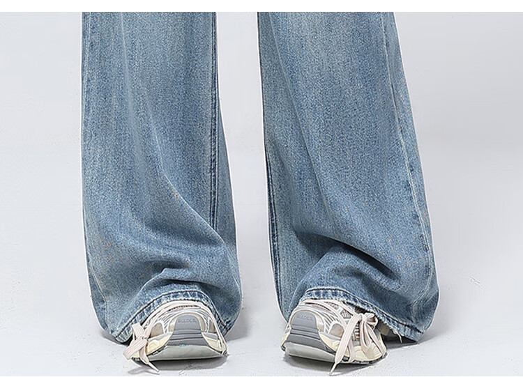 Yipintiancheng [Lyocell Tencel] High-Waisted Jeans for Women, Spring And Summer Thin Style, Draping Comfortable Floor-Length Straight Wide-Leg Pants 6