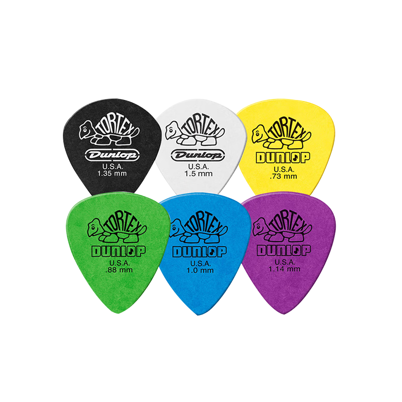 DUNLOP 498 Series Celluloid Guitar Picks Non-Slip Fast Strumming Colorful Guitar Accessories 6-Pack