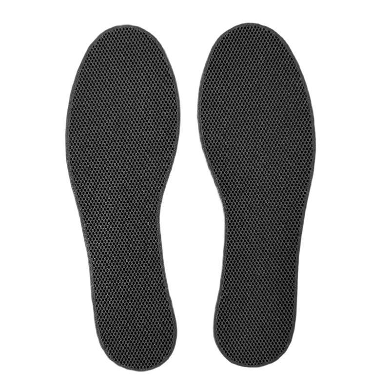 FOOTOPPO 3D Printed Ultra-Thin Breathable Soft Insoles for Men and Women Non-Slip Comfortable Thin Insoles Black